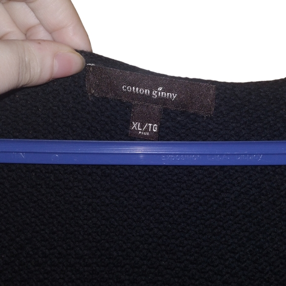 Tops Cotton Ginny Black Long Sleeve Sweater Size Xl Poshmark
